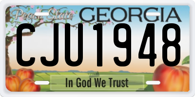 GA license plate CJU1948