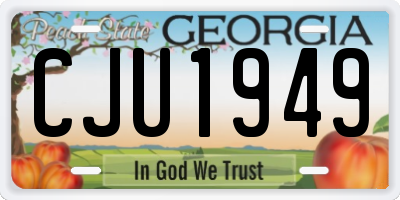 GA license plate CJU1949