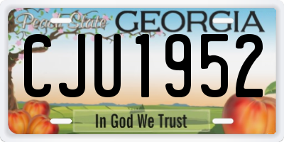 GA license plate CJU1952