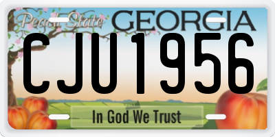 GA license plate CJU1956