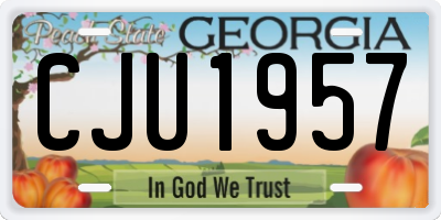 GA license plate CJU1957
