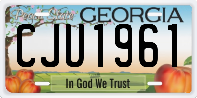 GA license plate CJU1961