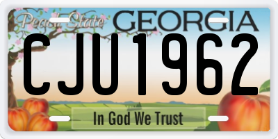 GA license plate CJU1962