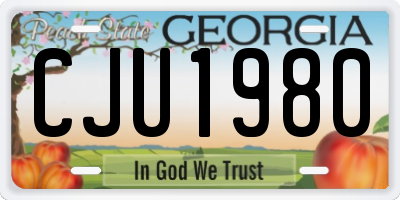 GA license plate CJU1980
