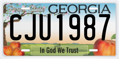 GA license plate CJU1987