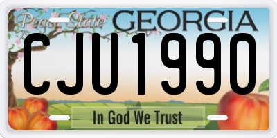 GA license plate CJU1990