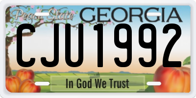 GA license plate CJU1992