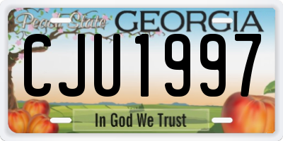 GA license plate CJU1997