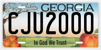 GA license plate CJU2000
