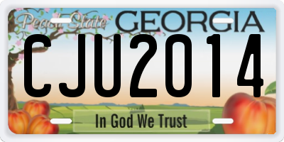GA license plate CJU2014