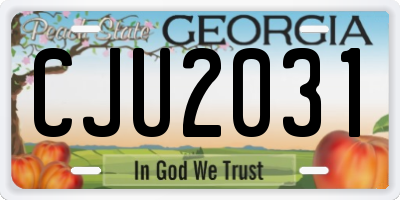 GA license plate CJU2031