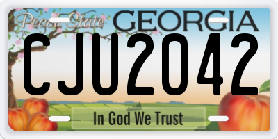 GA license plate CJU2042