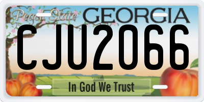 GA license plate CJU2066