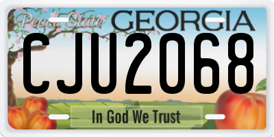 GA license plate CJU2068