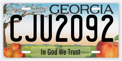 GA license plate CJU2092