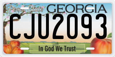 GA license plate CJU2093