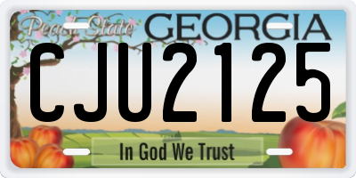 GA license plate CJU2125