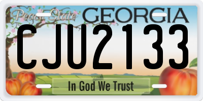 GA license plate CJU2133