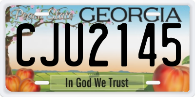 GA license plate CJU2145