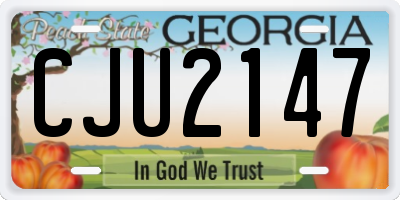GA license plate CJU2147