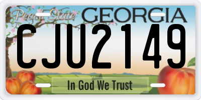 GA license plate CJU2149