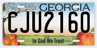 GA license plate CJU2160
