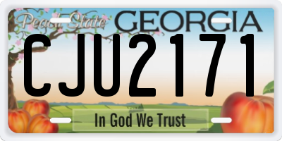 GA license plate CJU2171