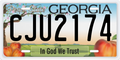 GA license plate CJU2174