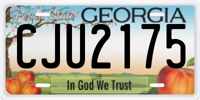 GA license plate CJU2175