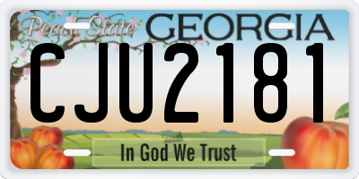 GA license plate CJU2181