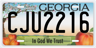 GA license plate CJU2216