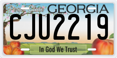 GA license plate CJU2219