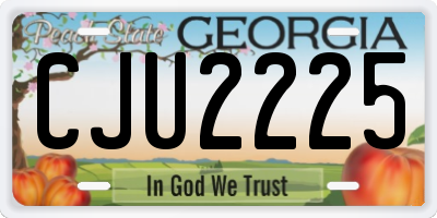 GA license plate CJU2225