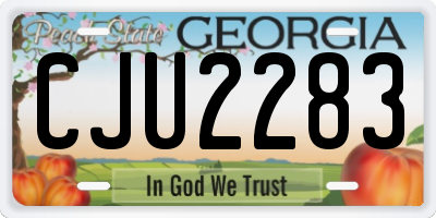 GA license plate CJU2283