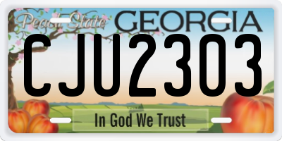 GA license plate CJU2303