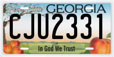 GA license plate CJU2331