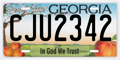 GA license plate CJU2342