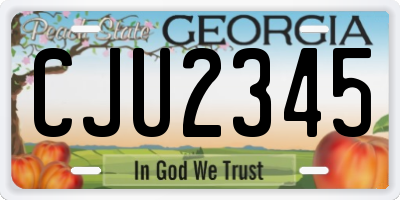 GA license plate CJU2345