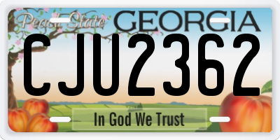GA license plate CJU2362