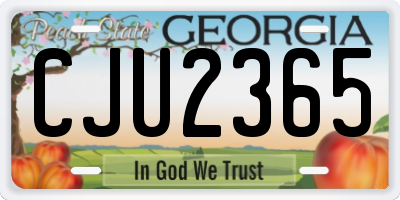 GA license plate CJU2365