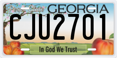 GA license plate CJU2701