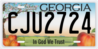 GA license plate CJU2724