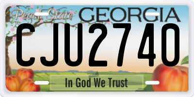 GA license plate CJU2740