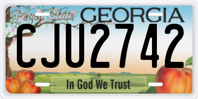 GA license plate CJU2742