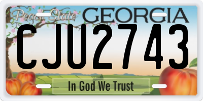 GA license plate CJU2743