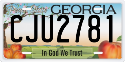 GA license plate CJU2781