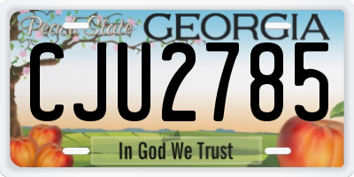 GA license plate CJU2785