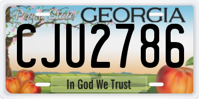 GA license plate CJU2786