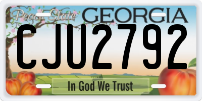 GA license plate CJU2792