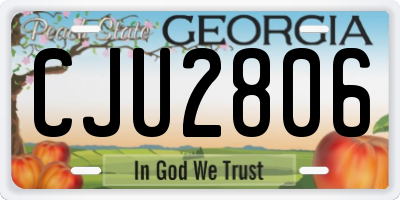 GA license plate CJU2806